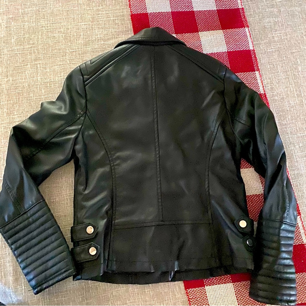 Girls Art Class Black Pleather Biker Jacket